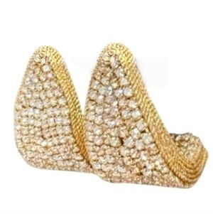 Anthropologie Gold Petra Paved Crystal Earrings